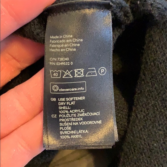 Slouchy H&M OS black poncho with ribbed cowl neck - Picture 4 of 6